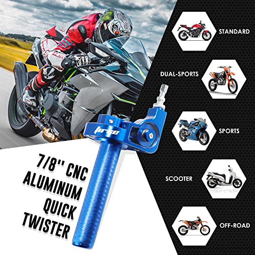 TIRGE Throttle Grip Motorcycle 22mm CNC Aluminum Quick Twister Throttle Cable for CRF50 CRF70 70 110 70CC 110CC IRBIS 125 250 Dirt Pit Bike Accessories (Blue) - Image 3