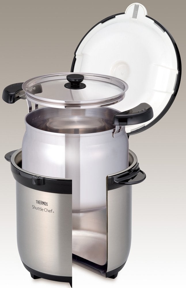 THERMOS Vacuum Insulation Cooker Shuttle Chef 4.5L Clear stainless KBG-4500 CS (Japan import) - Image 2