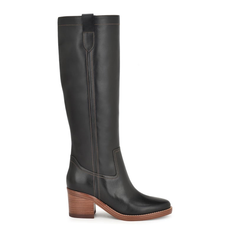 NINE WEST Knee High Boot Black 001 Black 001 Elevate wardrobe season Nine West Hecee boots This tall boot features round shaped toe stacked mid block heel keep going day night classic silhouette These dress sure impress Round Toe - Image 5