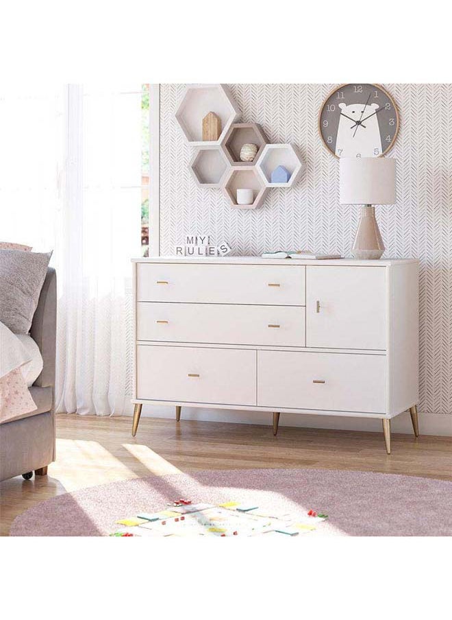 Al Home Kids Dresser: 119x49x79 Wood, White by Alhome 