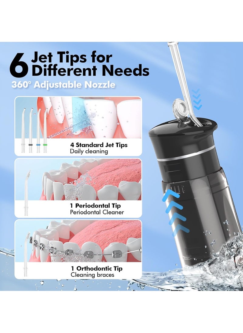 Bezvoi Water Flosser Mini Cordless Portable: 5 Modes Water Dental Floss with Telescopic Water Tank, 6 Tips, IPX7 Waterproof Oral Irrigator for Teeth Cleaning Gums,Orthodontic,Braces Dental Care (Black)  - Image 5