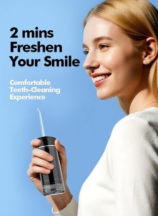 Water Flosser Mini Cordless Portable: 5 Modes Water Dental Floss with Telescopic Water Tank, 6 Tips, IPX7 Waterproof Oral Irrigator for Teeth Cleaning Gums,Orthodontic,Braces Dental Care (Black) - view 5