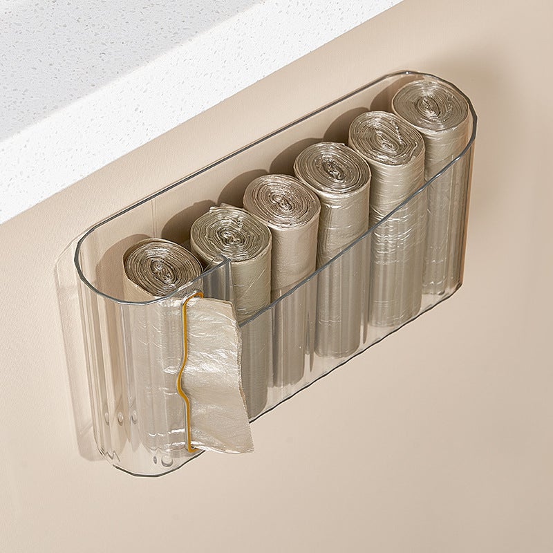 Light Luxury Garbage Bag Storage Box Wall Hanging Artifact Kitchen Bathroom Punch-free Extracting Garbage Bag Storage Fidelity Box(Wall-mounted garbage bag storage box) - Image 5