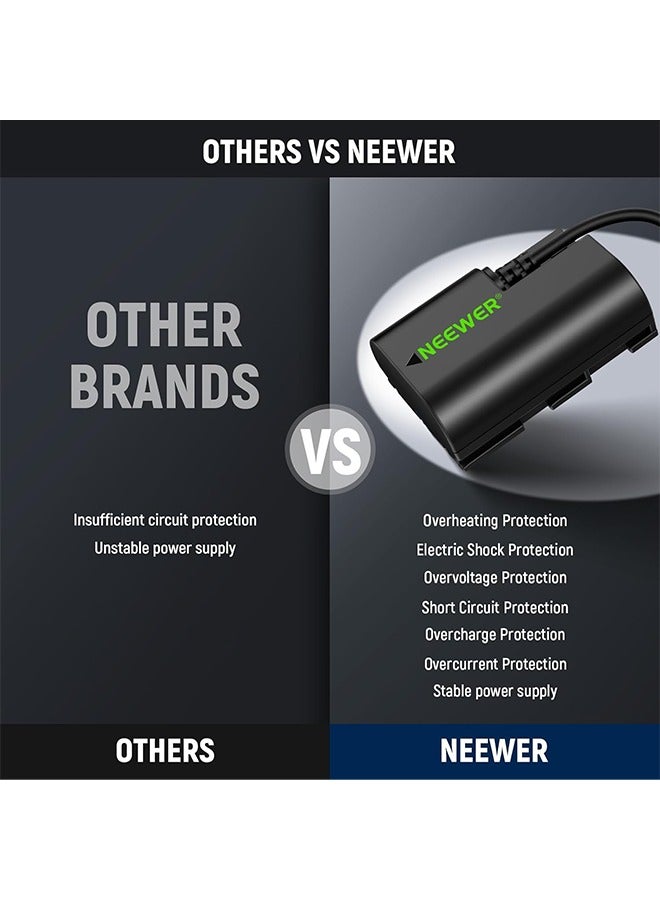 Neewer NEEWER D Tap to LP-E6NH Dummy Battery with Cable for V Mount Battery, Stable Continuous Power Supply for Canon EOS R5 C R6 R7 5D II III IV 6D II 7D II 60D 60Da 70D 80D 90D XC10 XC15 5DS R, VP-LPE6NH  - Image 2