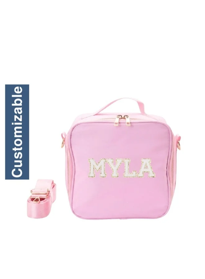 القبيلة السعيدة Personalised Kids Lunch Bag, Baby Pink