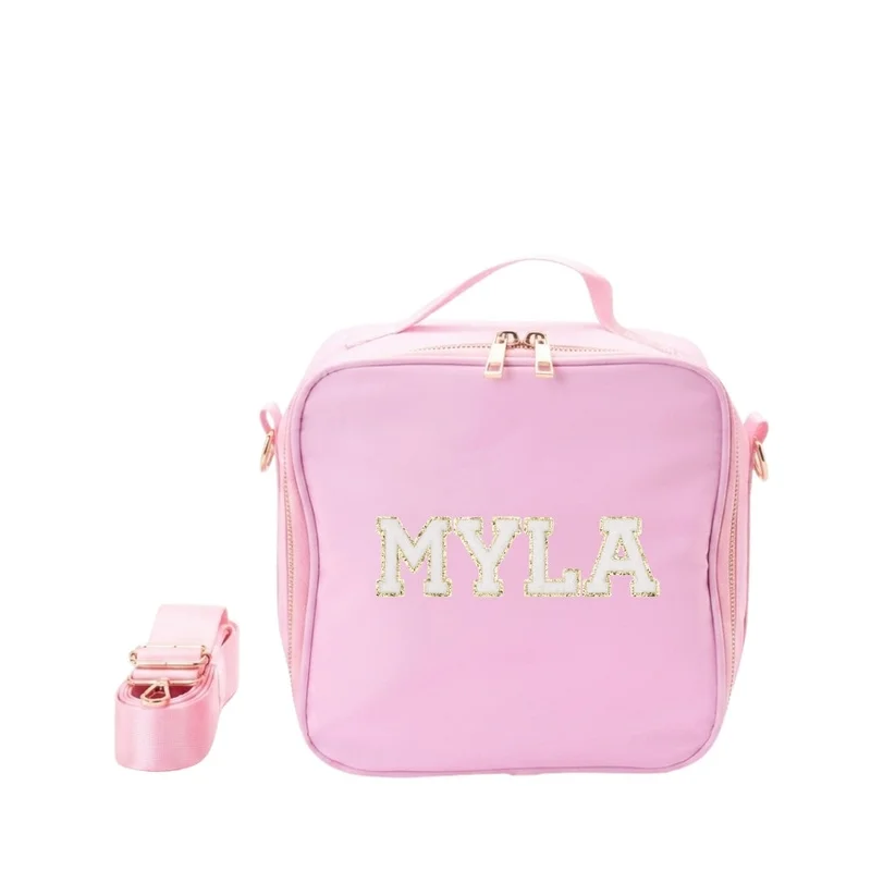 القبيلة السعيدة Personalised Kids Lunch Bag, Baby Pink