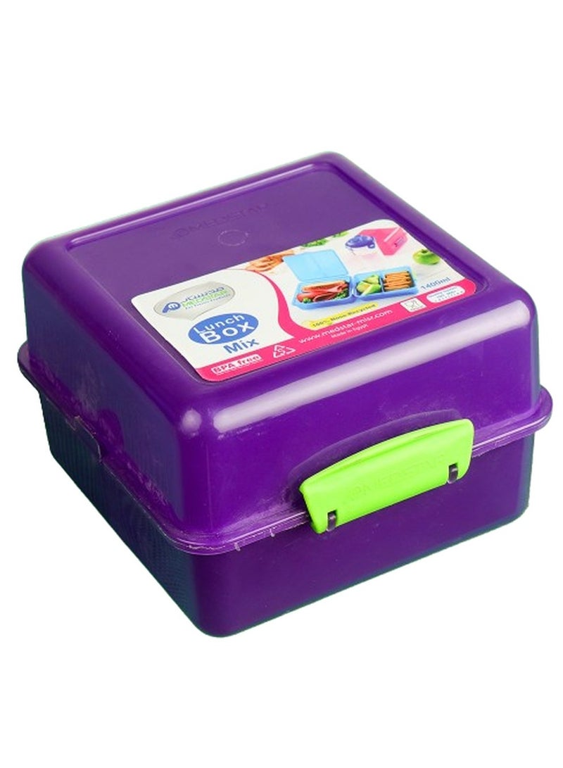 Medstar Lunch Box 1400 ML Purple - 7691  - Image 1