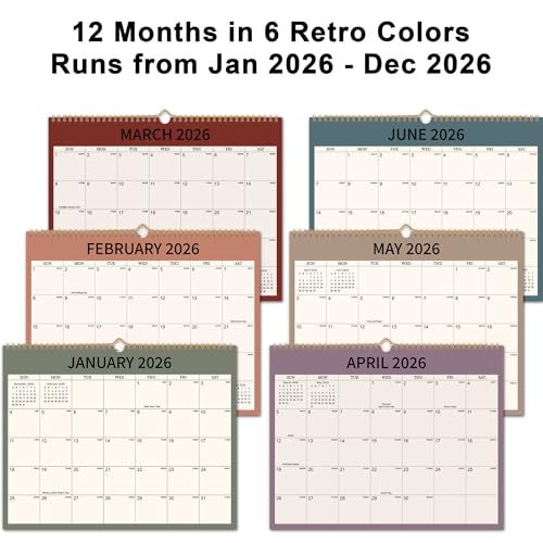 PIOOJK 2026 Wall Calendar 12 Month, Wall Calendar from January 2026 to December 2026, Large Hanging Calendar, Thick Paper, Perfect for Home and Office Monthly Organizing & Planning, Julian Dates, 14"x11" - Image 2