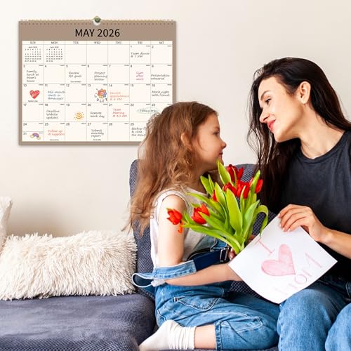 PIOOJK 2026 Wall Calendar 12 Month, Wall Calendar from January 2026 to December 2026, Large Hanging Calendar, Thick Paper, Perfect for Home and Office Monthly Organizing & Planning, Julian Dates, 14"x11" - Image 5