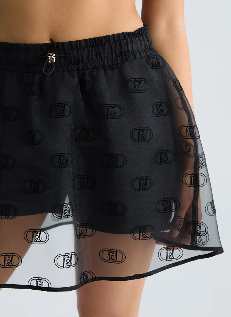 Liu Jo Printed organza miniskirt