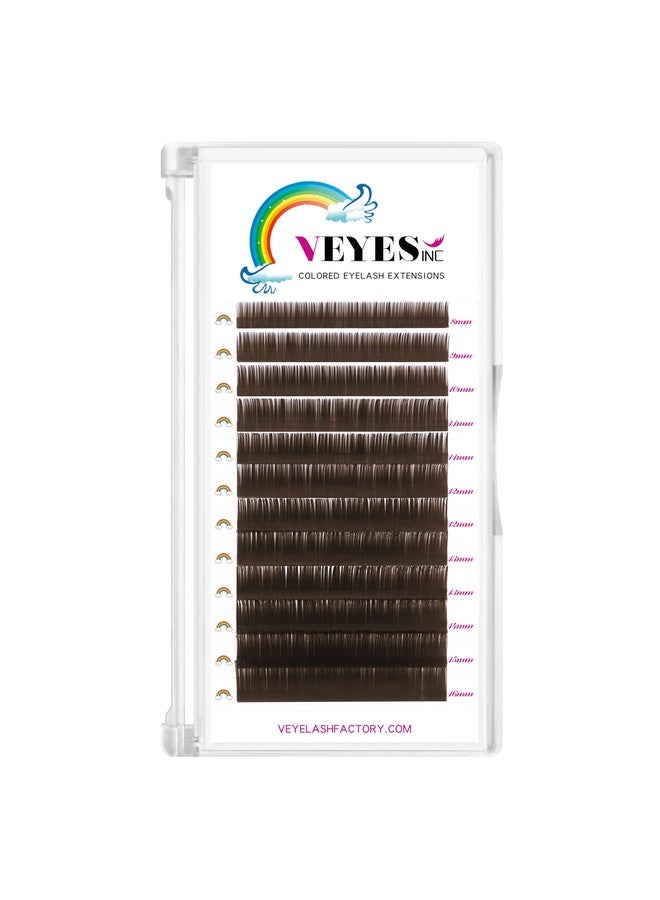 VEYES INC Colored Lash Extensions 03 05 07 Cd Curl 816Mm Mixed Length Tray Premium Individual Silk Eyelashes Professional Supplies For Lash Techs (Dark Brown 0.05 D 816Mm) - Image 1
