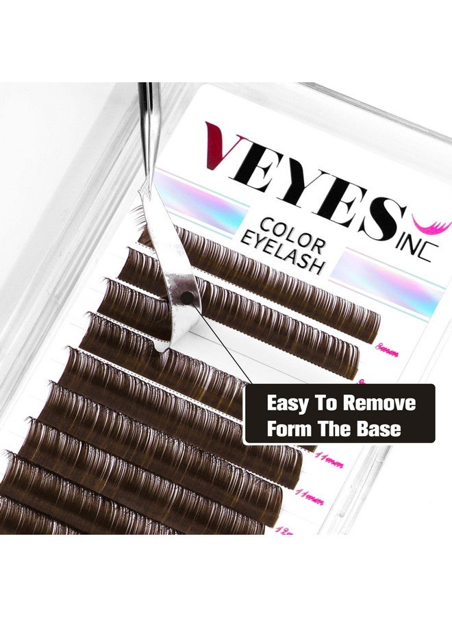 VEYES INC Colored Lash Extensions 03 05 07 Cd Curl 816Mm Mixed Length Tray Premium Individual Silk Eyelashes Professional Supplies For Lash Techs (Dark Brown 0.05 D 816Mm) - Image 3