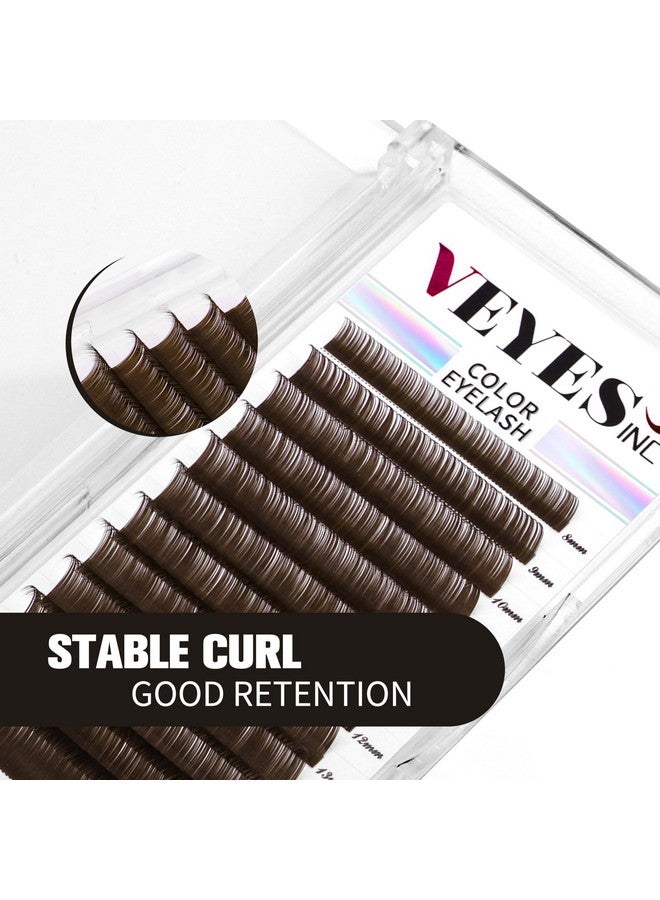 VEYES INC Colored Lash Extensions 03 05 07 Cd Curl 816Mm Mixed Length Tray Premium Individual Silk Eyelashes Professional Supplies For Lash Techs (Dark Brown 0.05 D 816Mm) - Image 4