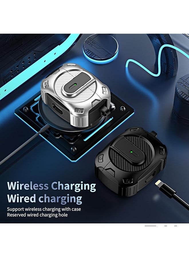 erorex - Compatible With Airpods 4Th Generation Case With Keychain Automatic Snap Switch Secure For New Airpods 4 Charging Cover 2024 Strong Drop Protection Black - Image 1