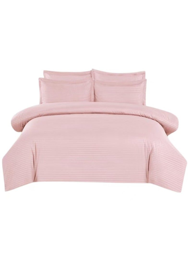 6-Piece King Size Duvet Cover Set Cotton Blend Pink 220x240cm