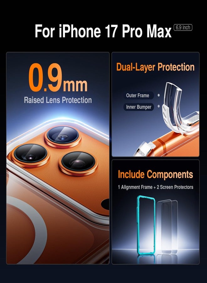 SMARTDEVIL iPhone 17 Pro Max Case Magsafe with 2 Pack Screen Protector, Alignment Frame, Ultra-Thin iPhone case, Strong Magnetic Phone Case, Non-Yellowing, Stay Original，White - Image 4