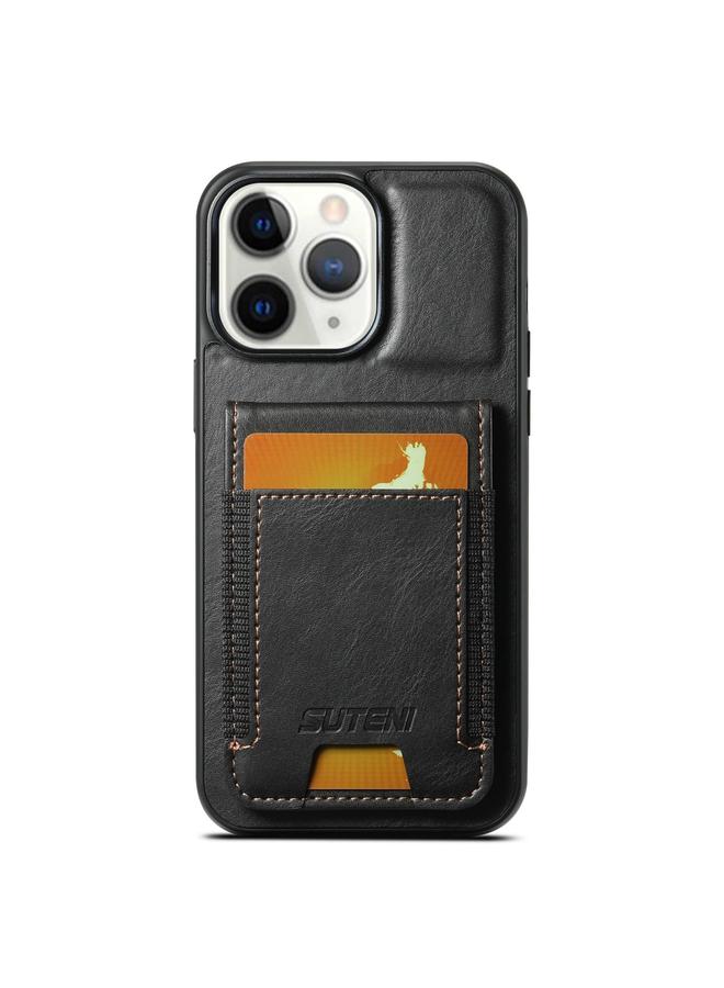 Suteni Case For iPhone 11 Pro Max H03 Oil Wax Leather Wallet Stand Back Phone Case - Image 1
