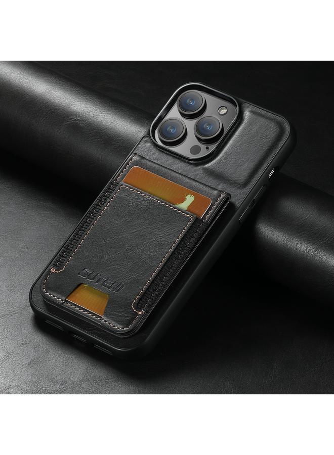 Suteni Case For iPhone 11 Pro Max H03 Oil Wax Leather Wallet Stand Back Phone Case - Image 2