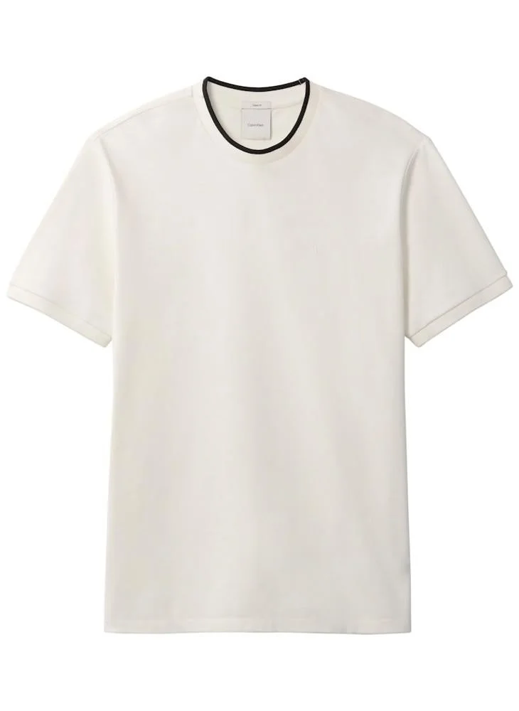 CALVIN KLEIN  Cotton Piqué Tipped Collar T-shirt for Men | Best Price UAE