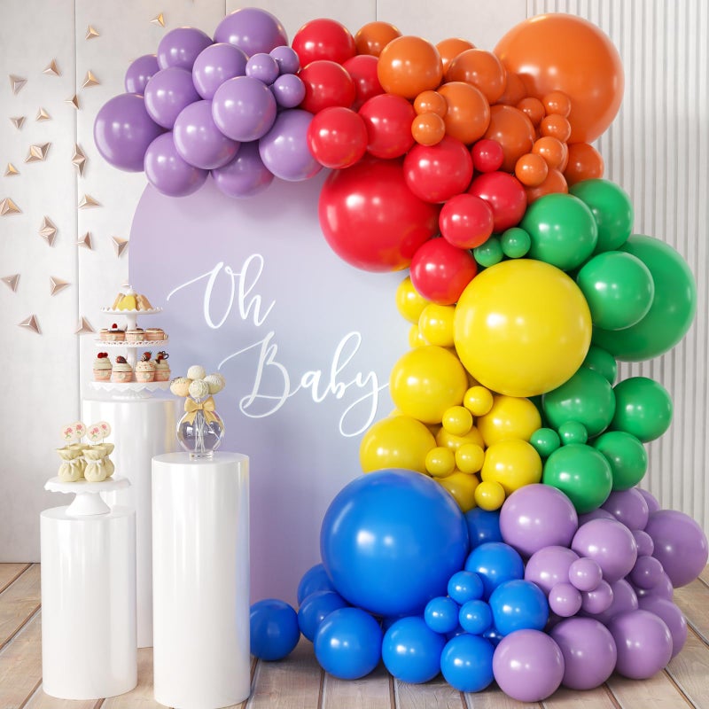 MEBAY Rainbow Balloon Arch Kit 155Pcs 18 12 5 inch Colorful Latex Balloons Garland for Birthday Baby Shower Wedding Engagement Anniversary Party Decorations - Image 3