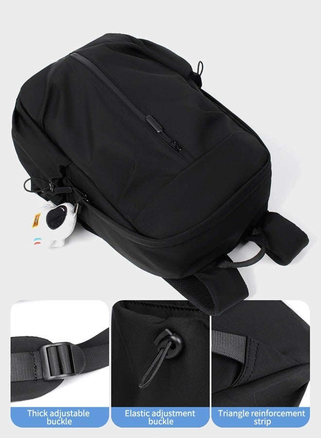 Joychic حقيبة ظهر جديدة للأعمال مضادة للسرقة مصنوعة من البوليستر وحقيبة كتب مقاومة للماء وحقيبة مدرسية كبيرة الحجم مع قلادة رائد فضاء باللون الأسود - Image 5