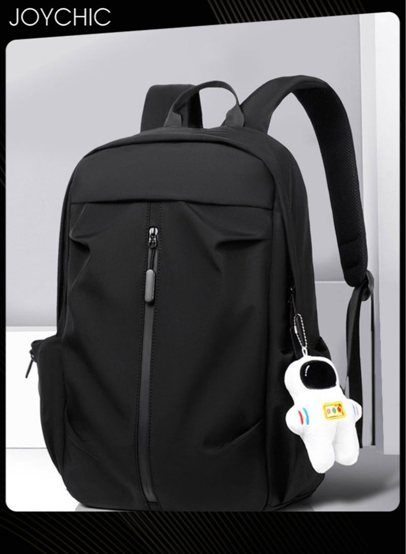 Joychic حقيبة ظهر جديدة للأعمال مضادة للسرقة مصنوعة من البوليستر وحقيبة كتب مقاومة للماء وحقيبة مدرسية كبيرة الحجم مع قلادة رائد فضاء باللون الأسود - Image 2