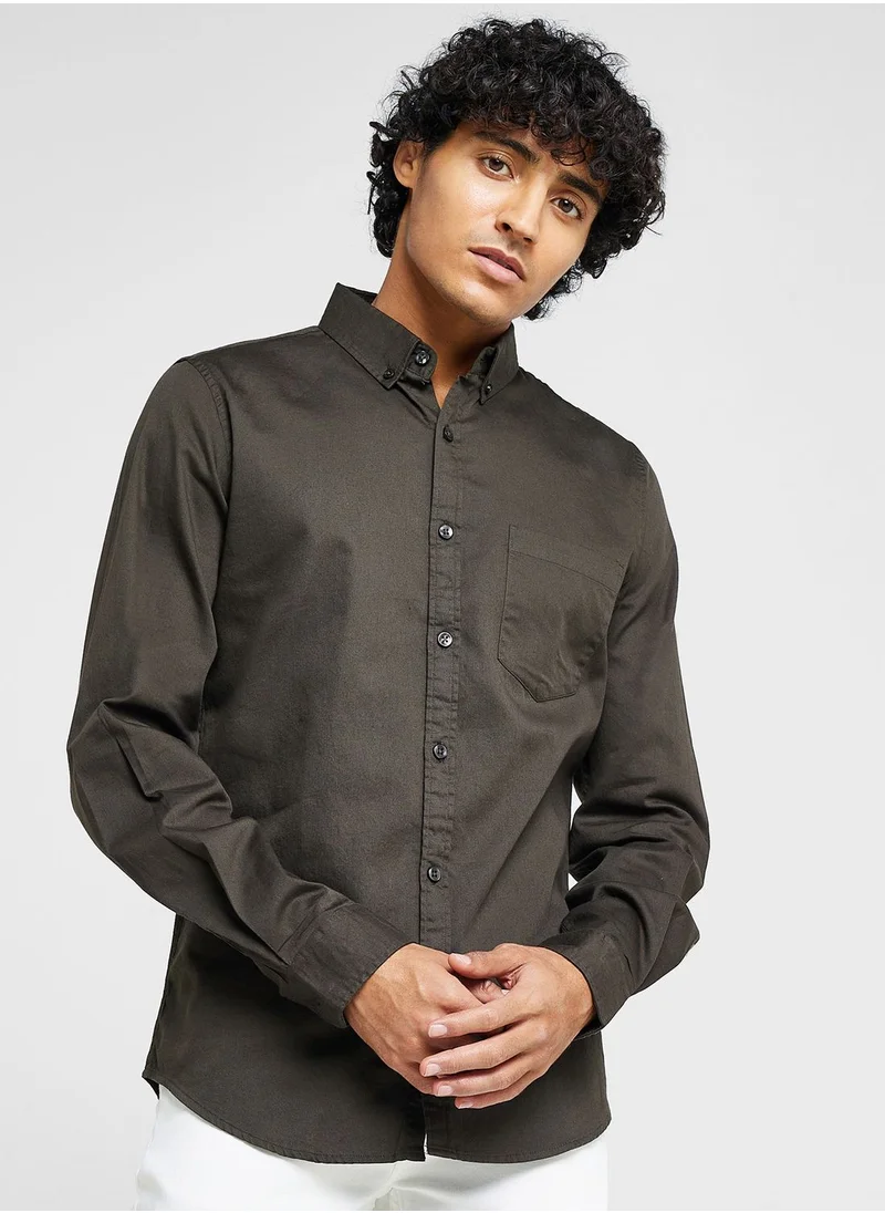 Seventy Five Pure Cotton Casual Double Pocket Shirt