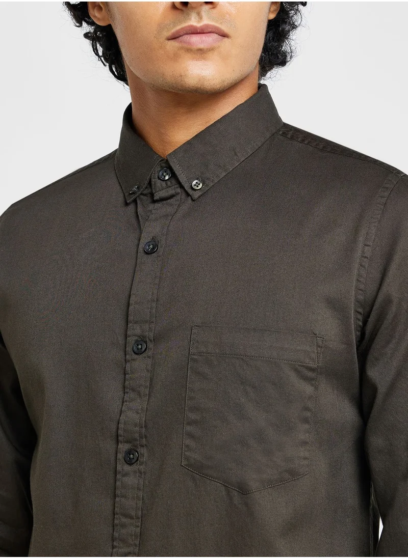 Seventy Five Pure Cotton Casual Double Pocket Shirt