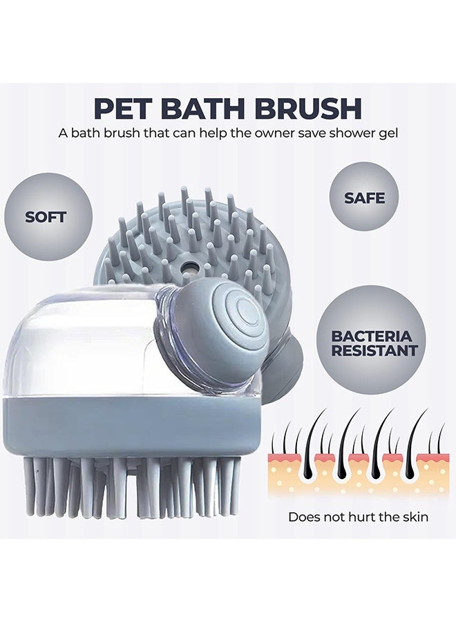 فرشاة استحمام وشامبو متعددة الوظائف مع موزع مدمج - تصميم مبتكر يجمع بين التنظيف العميق والتدليك المريح للعناية بالشعر والوجه والجسم. للرجال والنساء والأطفال (رمادي) - Image 3