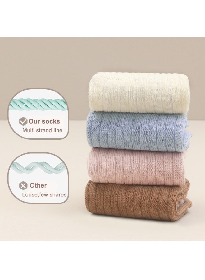 MileMelo 4 Pairs Baby Socks Toddler Socks Non Slip Grip Ankle Socks with Non Skid Soles for 1-3 Years Baby Socks - Image 2