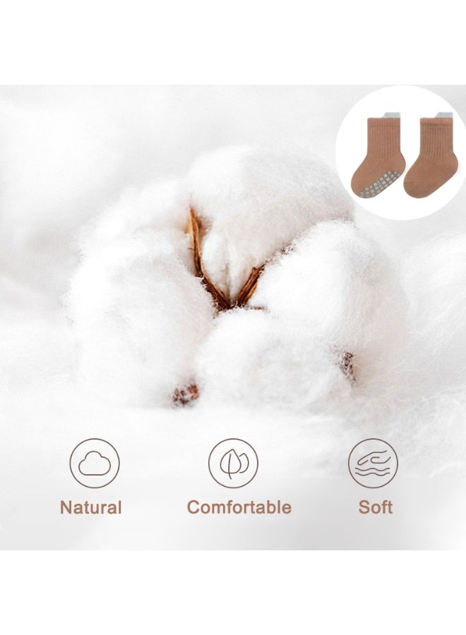 MileMelo 4 Pairs Baby Socks Toddler Socks Non Slip Grip Ankle Socks with Non Skid Soles for 1-3 Years Baby Socks - Image 5