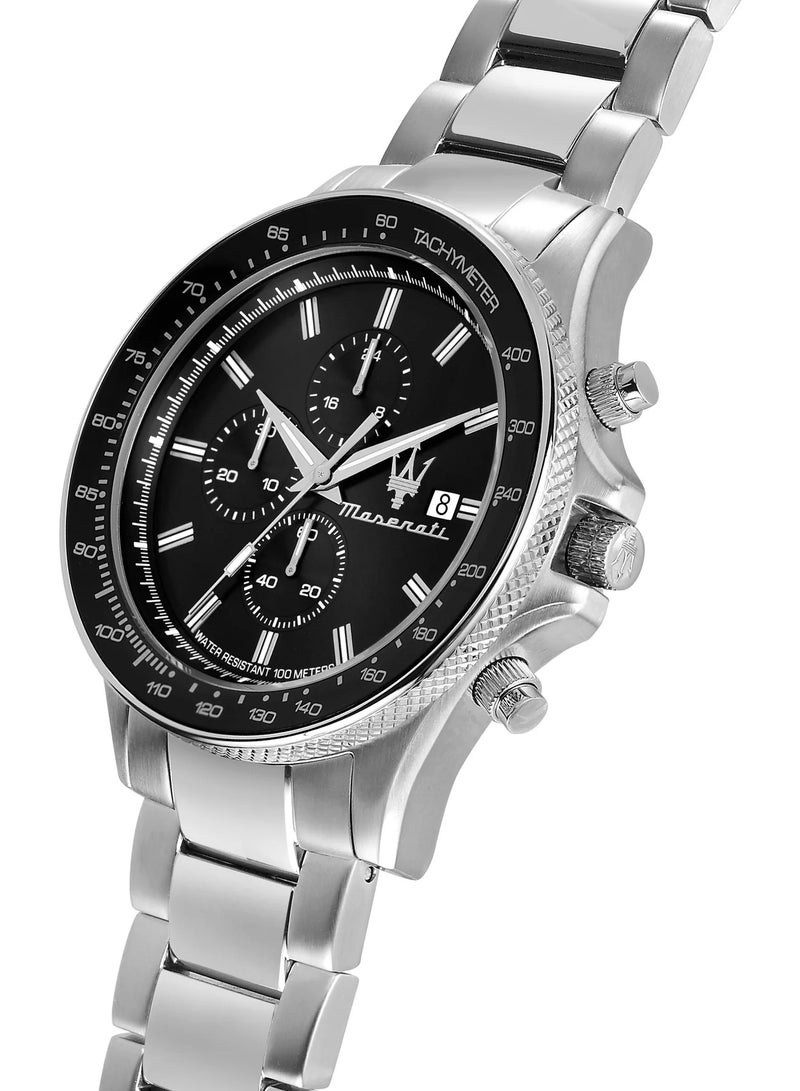 Maserati Maserati Sfida Quartz Black Chronograph Dial Steel Bracelet Men’s Watch R8873640015 - Image 3