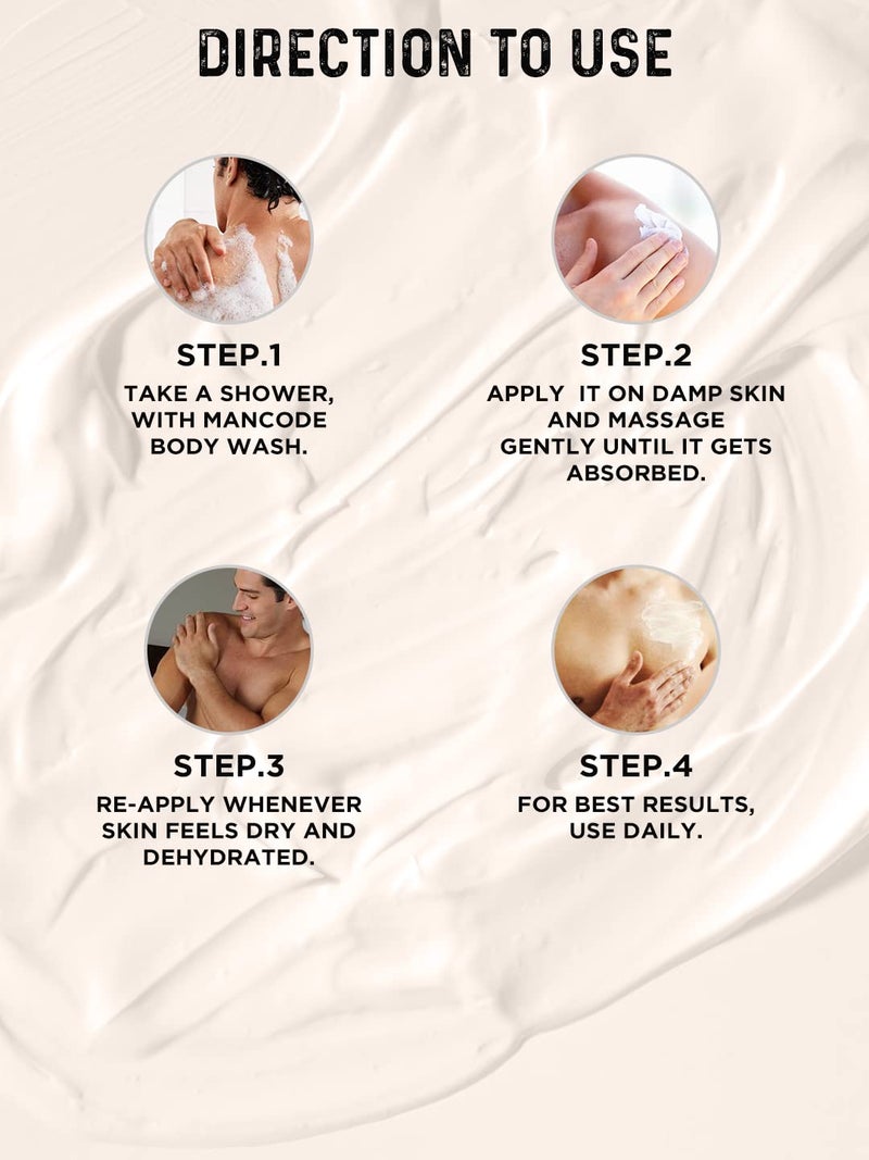 MAN CODE Mancode Shea Butter Body Yogurt Body Cream 100gm for Men Dry Dull Rough Skin Quick Absorbing Instant Moisturization Knees Elbows Neck Underarms Back Ankles Knuckles Gentle Exfoliant - Image 5