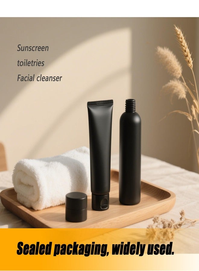 SYBL 6 Pack 100ml 3.4oz Black Matte Refillable Squeeze Tubes with Leak Proof Flip Cap, Travel Bottles for Shampoo Lotion Cosmetic Cream Sample Storage - Image 4