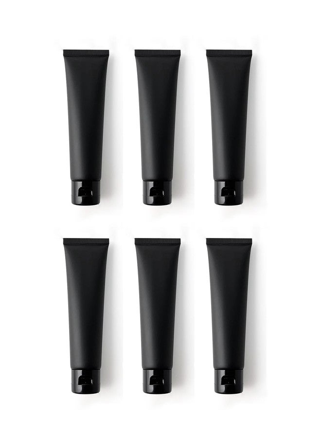 SYBL 6 Pack 100ml 3.4oz Black Matte Refillable Squeeze Tubes with Leak Proof Flip Cap, Travel Bottles for Shampoo Lotion Cosmetic Cream Sample Storage - Image 1
