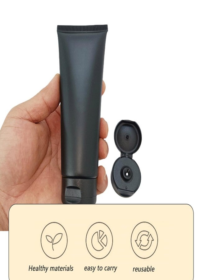 SYBL 6 Pack 100ml 3.4oz Black Matte Refillable Squeeze Tubes with Leak Proof Flip Cap, Travel Bottles for Shampoo Lotion Cosmetic Cream Sample Storage - Image 5