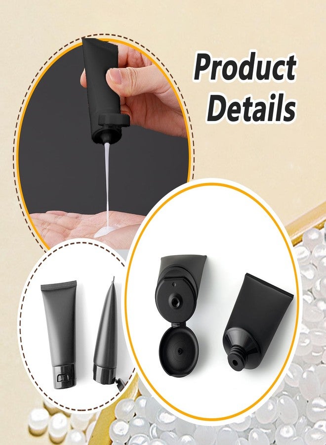 SYBL 6 Pack 100ml 3.4oz Black Matte Refillable Squeeze Tubes with Leak Proof Flip Cap, Travel Bottles for Shampoo Lotion Cosmetic Cream Sample Storage - Image 3