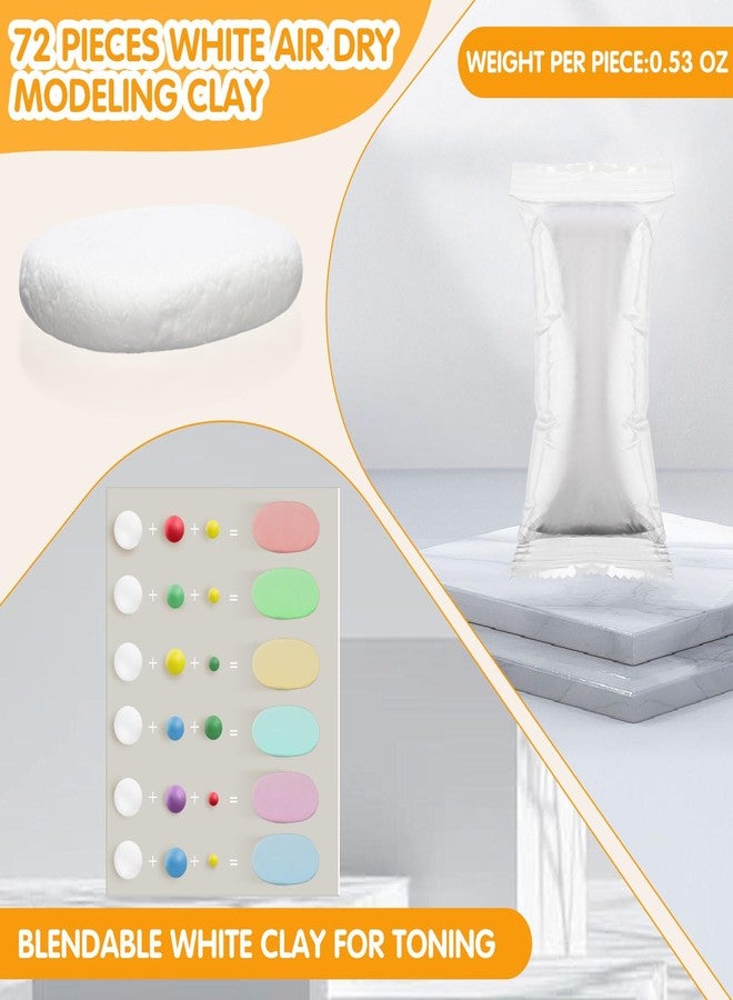 WinnerWhy 72 Pcs 38oz Air Dry Clay Modeling Magic Ultra Light Modeling Clay for Kids DIY for Sculpting Air Dry School Gift(White) - Image 2