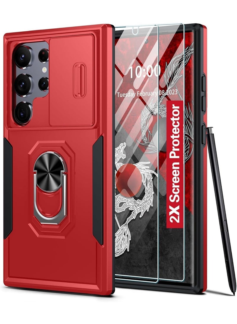 General - Case Compatible with Samsung Galaxy S24 Ultra Case,[Built-in Slide Camera Cover & Rotatable Kickstand][2* Screen Protectors] Military Grade Shockproof Anti-Scratch Case - Image 1