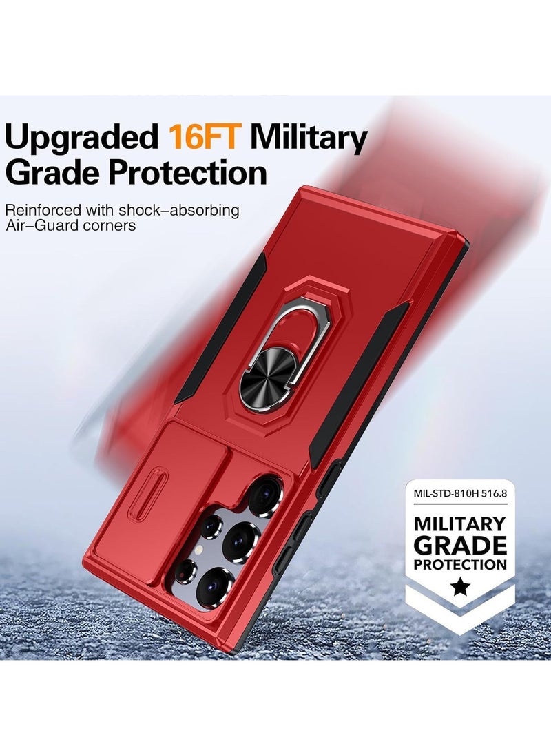 General - Case Compatible with Samsung Galaxy S24 Ultra Case,[Built-in Slide Camera Cover & Rotatable Kickstand][2* Screen Protectors] Military Grade Shockproof Anti-Scratch Case - Image 1