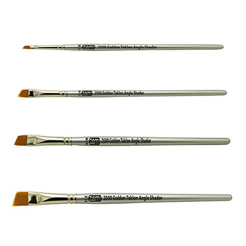ZEM Brush Golden Taklon Angle Shaders Brush Set Sizes 1/8", 1/4', 3/8", 1/2" - Image 2