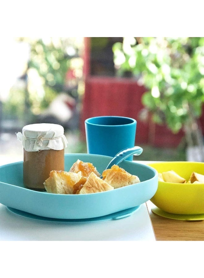 BEABA BÃ©aba Silicone 4-Piece Dishware - 100% Silicone Baby Plate Set, Baby Bowls - Includes Baby Plate, Baby Bowl, Baby Cup, 2nd Stage Silicone Spoon, Pastels - Image 3