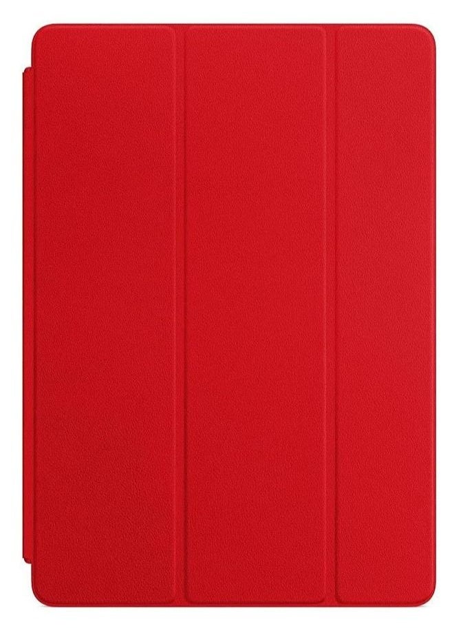 iPad 9th Gen (2021)/ 8th Gen (2020)/7th Gen (2019), Slim Stand Hard Back Shell Protective Leather Smart Cover Trifold Stand (red) - Image 2