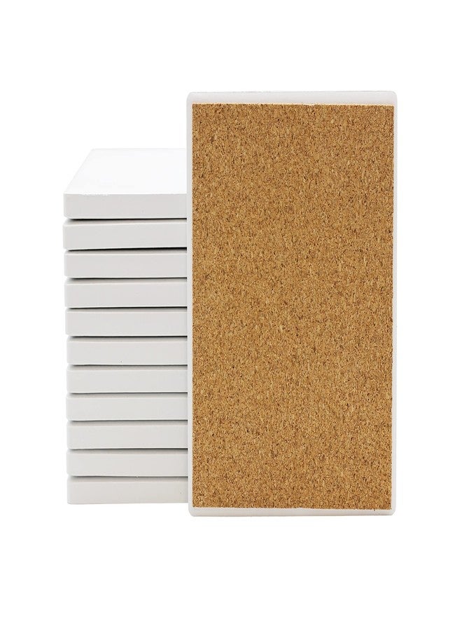 Creative Hobbies Ceramic Tiles for Crafts and Coasters - 4" Square Tiles with Cork Backers | Pack of 12 - Image 1