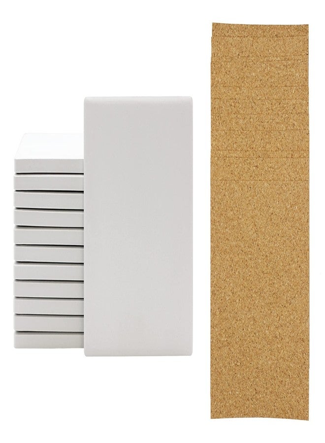 Creative Hobbies Ceramic Tiles for Crafts and Coasters - 4" Square Tiles with Cork Backers | Pack of 12 - Image 2