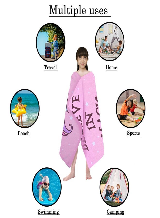 MumsLap Kids Bath Towel | Pink Color Unicorn Print Towel for Baby Girl & Boy | Premium Soft & Absorbent 100% Cotton Drying Towels |380 GSM |Versatile for Bath, Pool and Beach_(Pack of 1) - Image 2