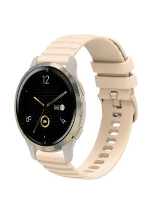 For Garmin Venu 2S 18mm Wavy Dotted Solid-Color Silicone Watch Band Starlight Color - pzsku/Z48CC83E05E45426CF7D9Z/45/_/1720674930/15cae124-784a-4839-8962-f6ba533c8709