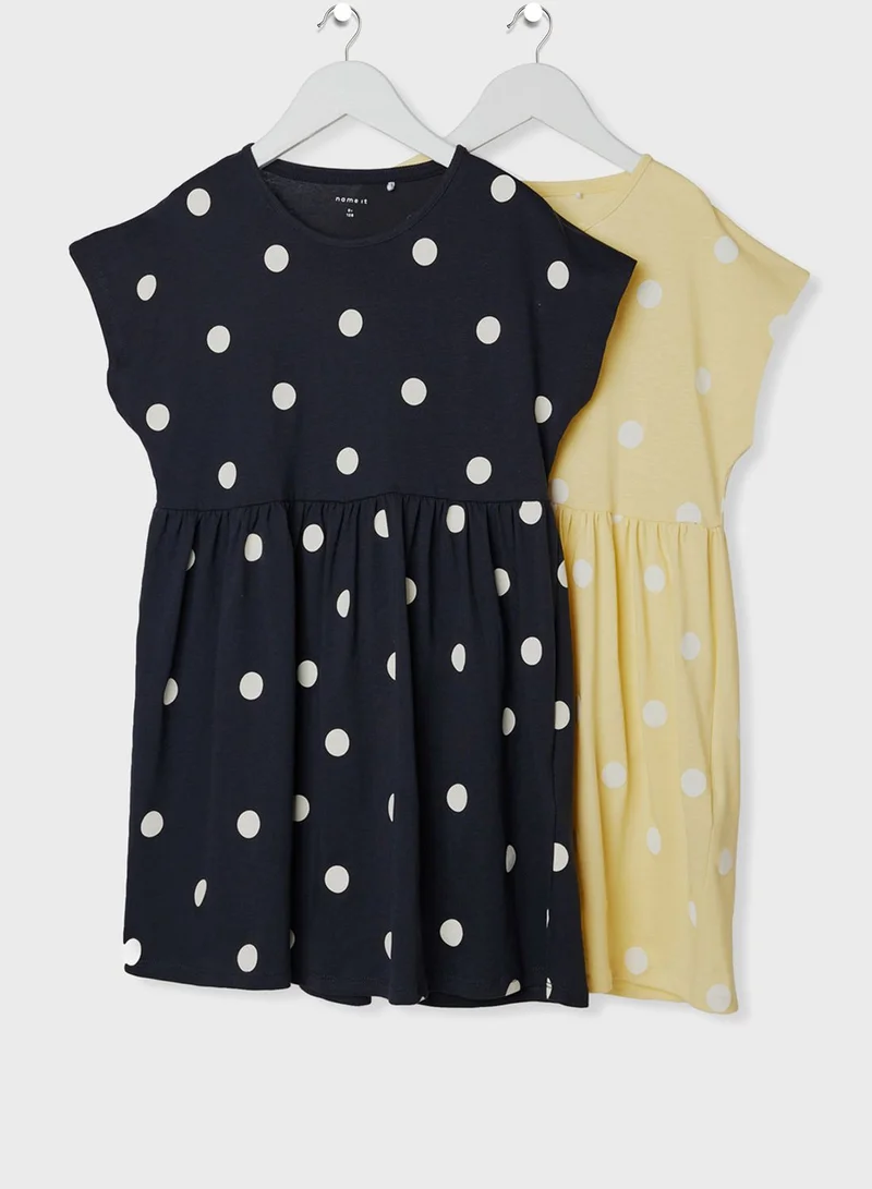 NAME IT Kids 2 Pack Polka Dot Dress
