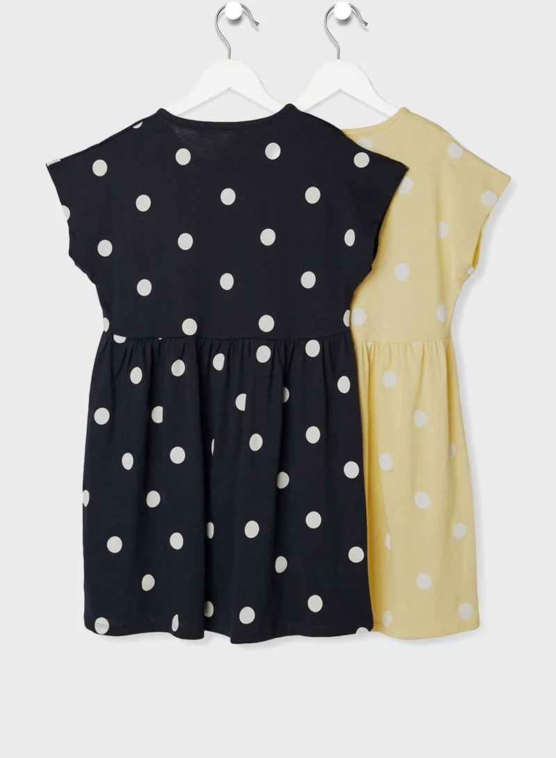 NAME IT Kids 2 Pack Polka Dot Dress