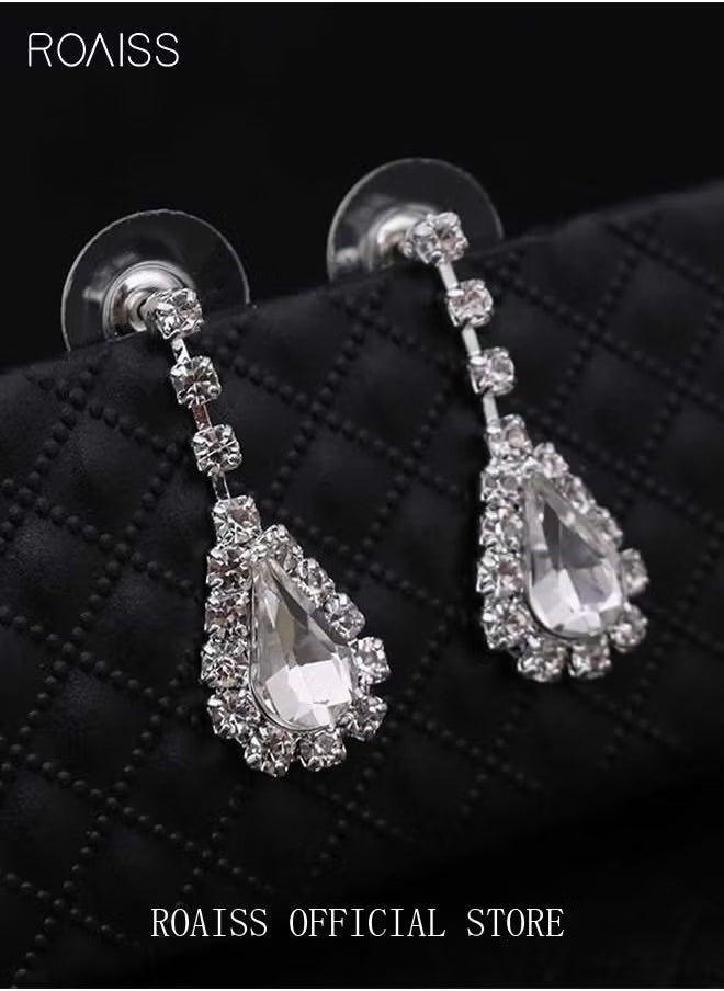 3 Pcs Rhinestone Necklace Earrings Set Drop-shaped Pendant V-neck Chain Ear Dangle Bridal Evening Dress Accessories for Women Silver/Clear - pzsku/Z48CC8C0728AD4EE63732Z/45/_/1724052858/16165720-b086-4302-a981-3ac3c91209e6